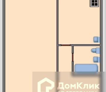 Продаётся 1-комнатная квартира, 34 м²